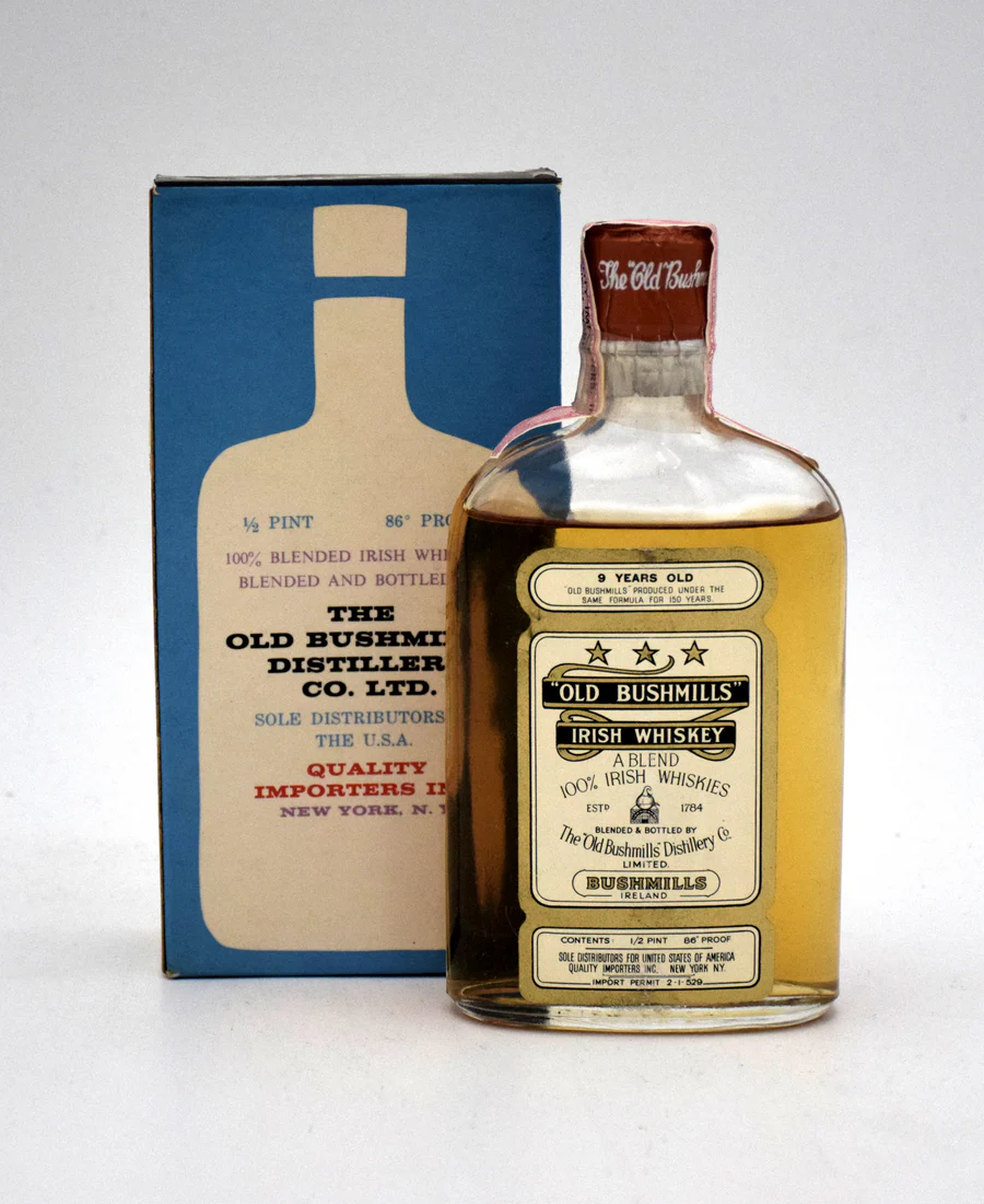 The Old Bushmills Distillery 9 Year Blended Irish Whiskey (Half Pint, 1960's Bottling)