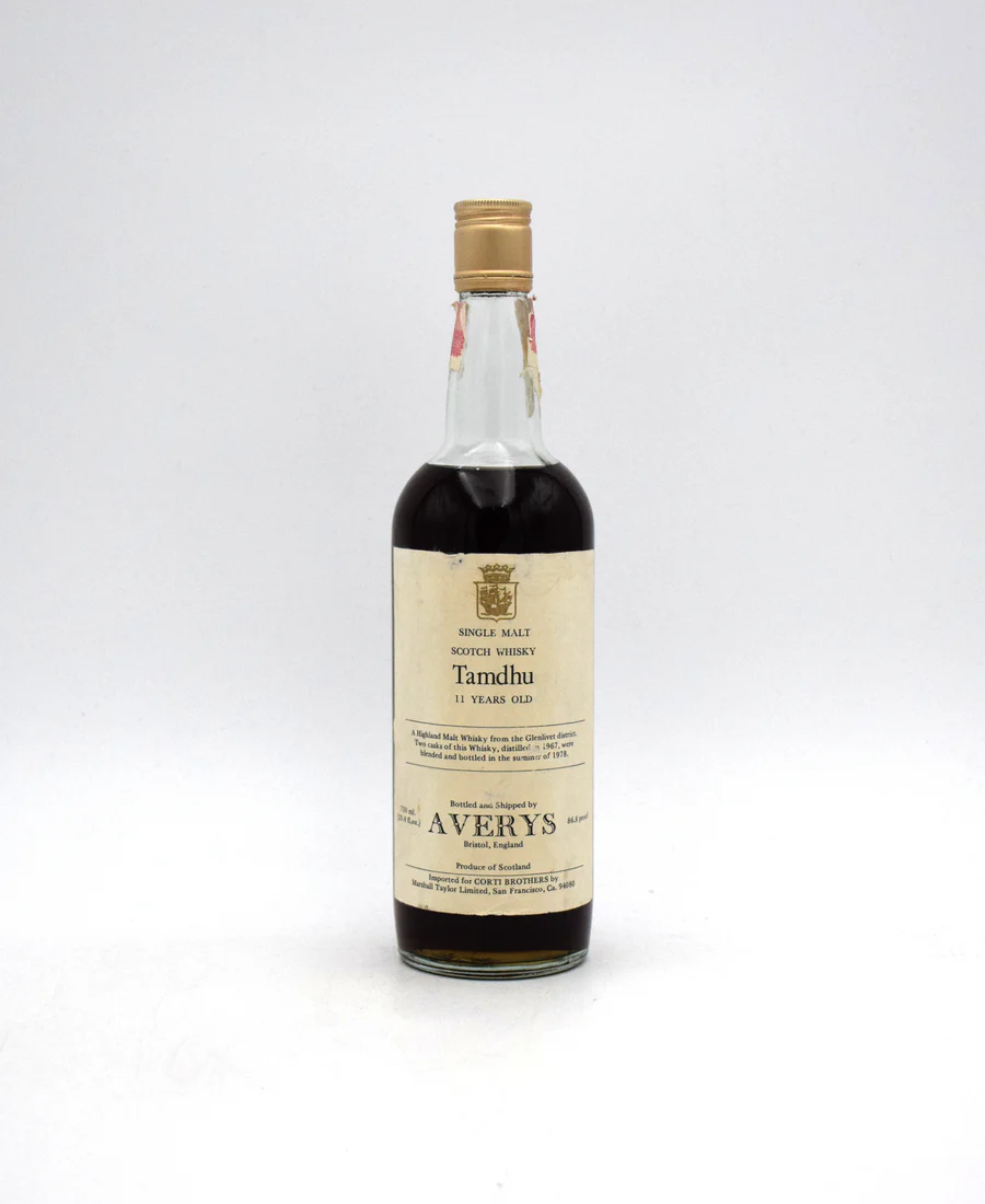 Averys 'Tamdhu' 11 Year Single Malt Scotch - 1967 Release (Imported for Corti Brothers)