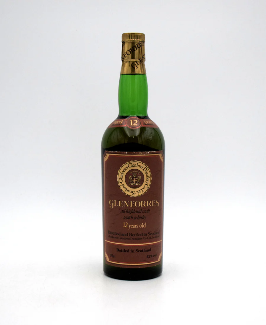 Glenforres-Glenlivet Distillery 12 Year All Highland Malt Scotch - 1980's Bottling