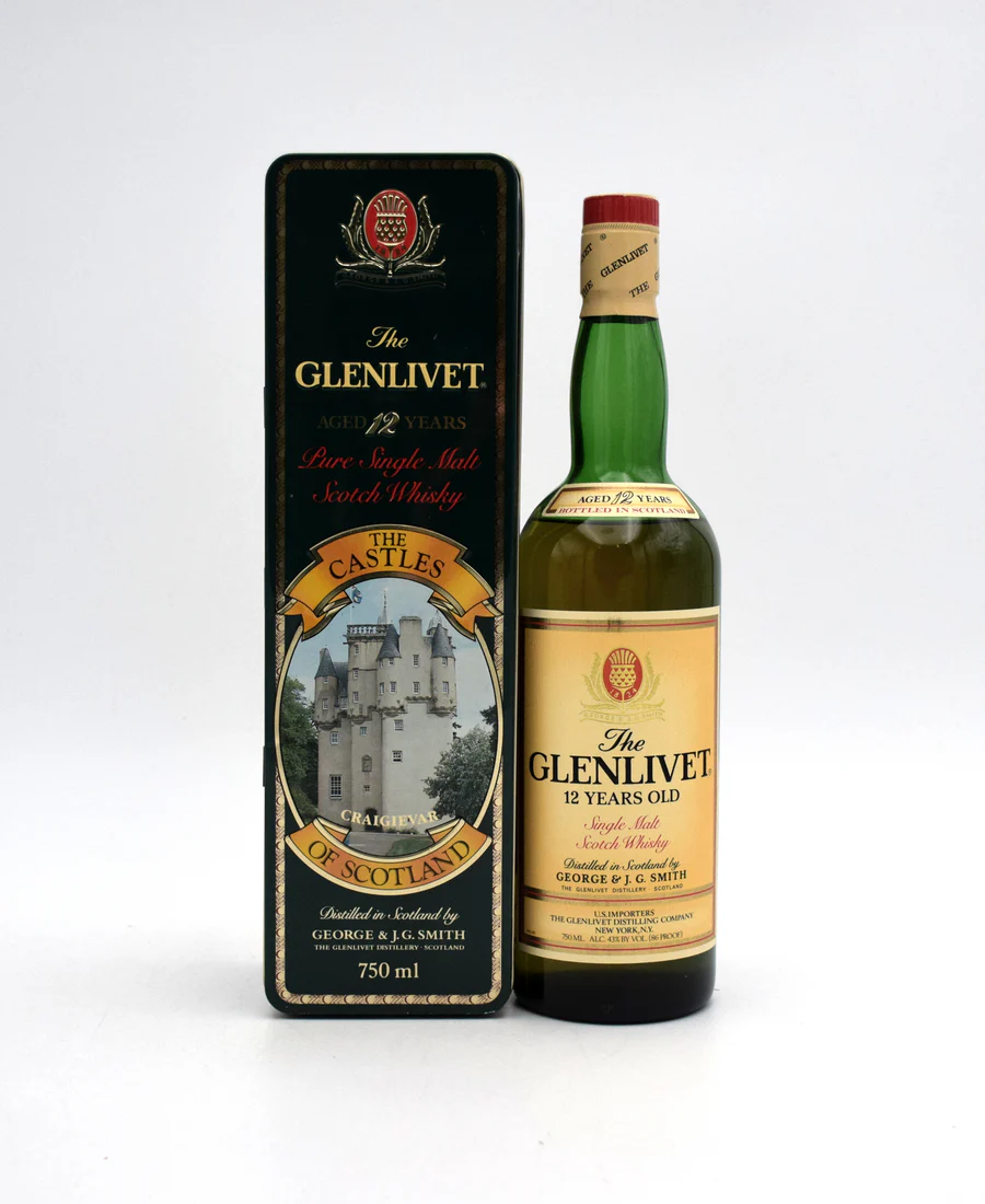 Glenlivet 12 Year Single Malt Scotch (CRAIGIEVAR Tin Box: Castles Collection)