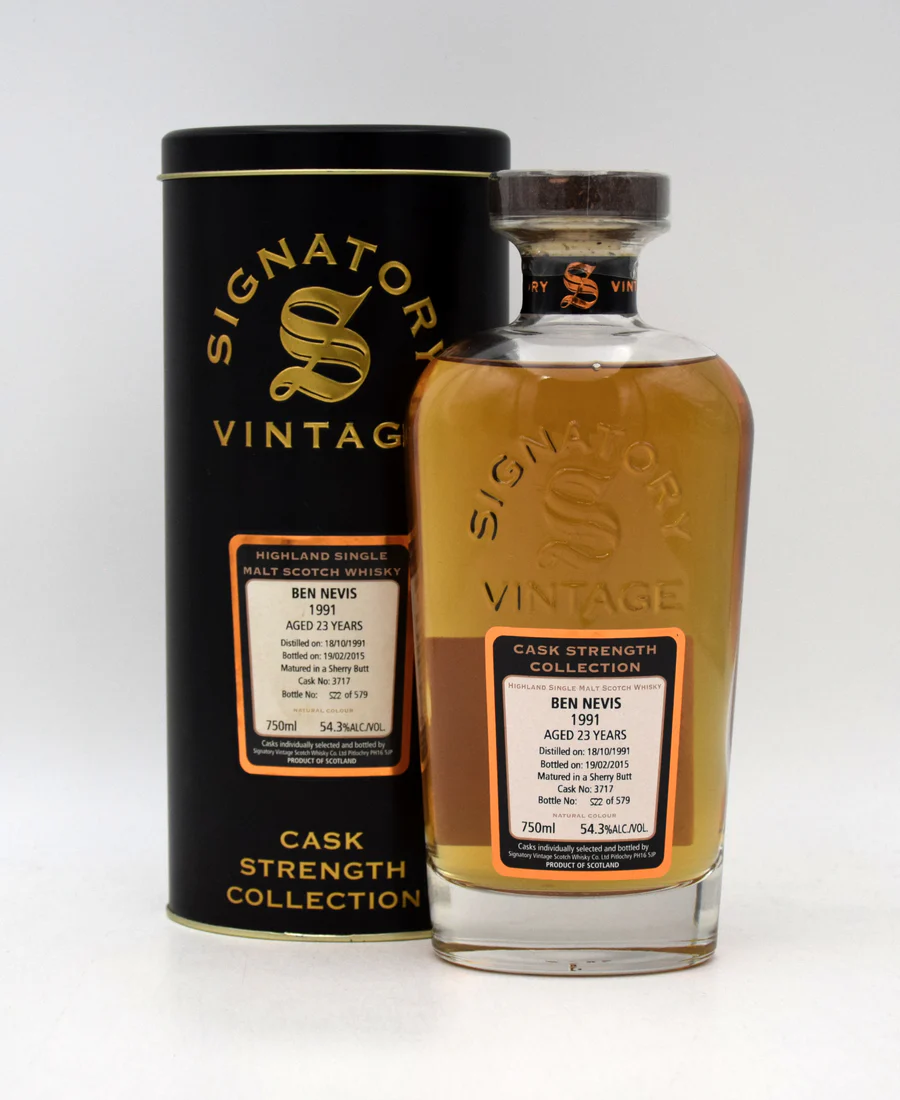 Signatory Vintage Cask Strength Collection 'Ben Nevis' 23 Year Single Malt Scotch (1991 Release)